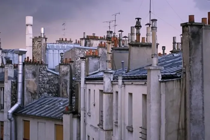 Framed Print : Paris apartments in the evening light, rooftops of Paris, romantic, Paris, France