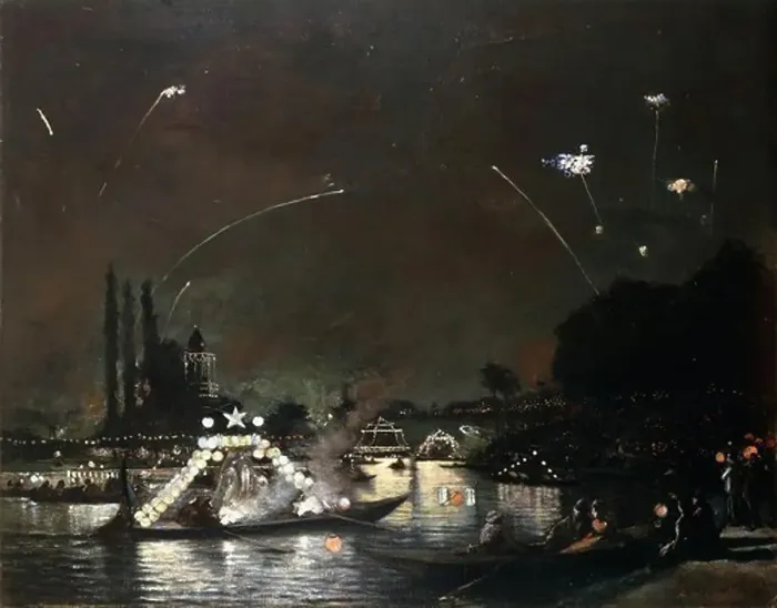 Framed Print : Paris on the Night of July 14; Paris la Nuit du XIV Juillet. Gaston de Latouche (1854-1913). Oil on canvas. 73 x 92cm Framed Print : Paris on the Night of July 14; Paris la Nuit du XIV Juillet. Gaston de Latouche (1854-1913). Oil on canvas. 73 x 92cm