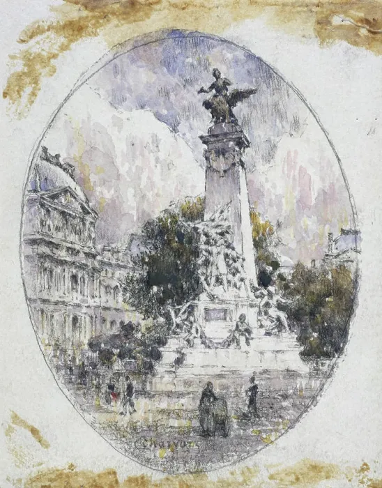 Framed Print : Parisian Scene Eugene Charvot (1847-1924 French) Cummer Museum of Art & Gardens, Jacksonville, Fl