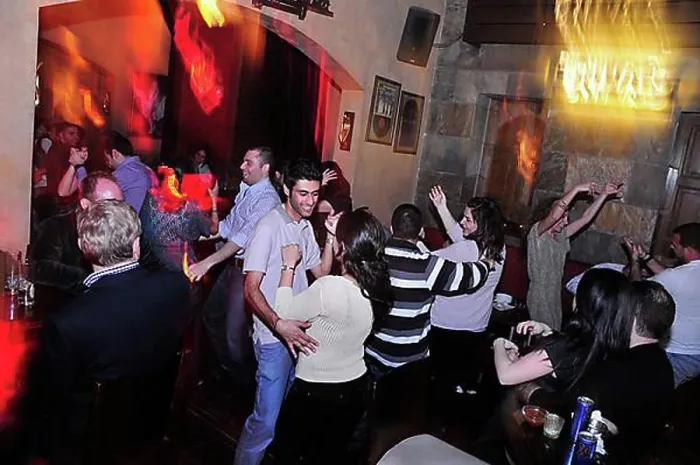 Framed Print : Party guests in the Red carpet nightclub on Monot Street in Ashrafieh district Framed Print : Party guests in the Red carpet nightclub on Monot Street in Ashrafieh district