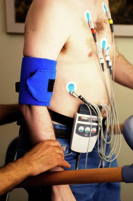 Framed Print : Patient undergoing Exercise Stress Test