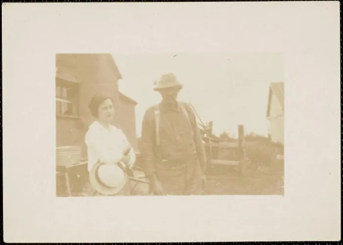 Framed Print : Two People at Messenger Farm, . Messenger Collection Framed Print : Two People at Messenger Farm, . Messenger Collection
