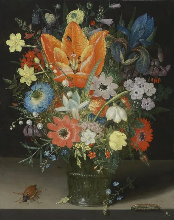 Framed Print : Peter Binoit, Still Life with Iris, 1623 Still Life with Iris