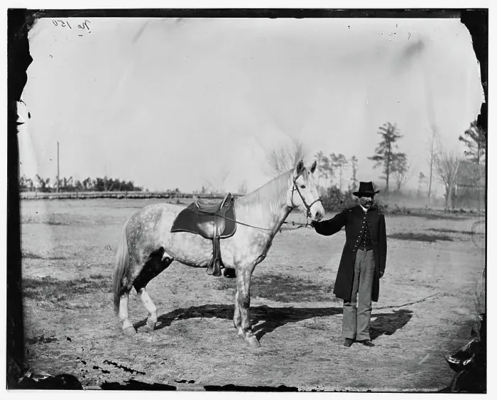 Framed Print : Petersburg, Virginia. Lieutenant Vane and horse Framed Print : Petersburg, Virginia. Lieutenant Vane and horse