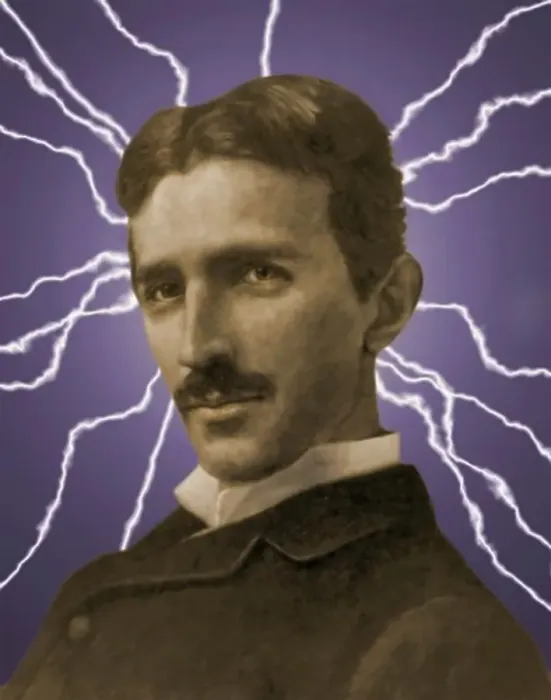 Framed Print : Photo Illustration of Nikola Tesla and Electricity