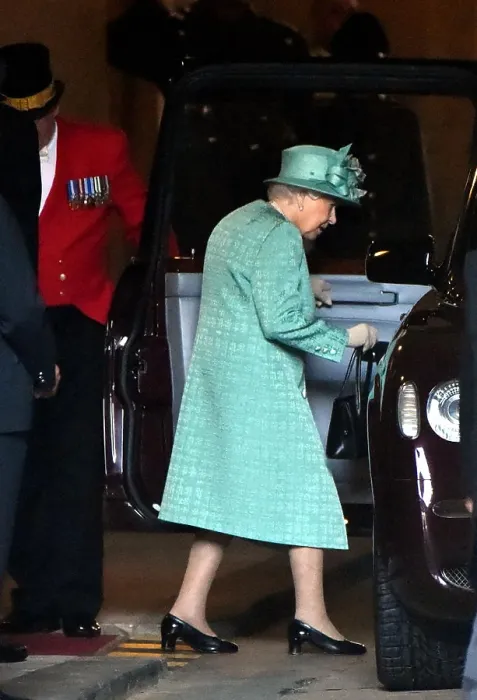 Framed Print : Photograph of Queen Elizabeth II leaving the State Opening of Parliament in December 2019