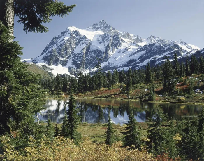 Framed Print : Picture Lake Mount Shuksan Washington USA Framed Print : Picture Lake Mount Shuksan Washington USA