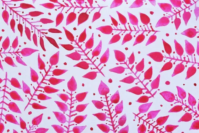 Framed Print : Pink Leaves Background Watercolor Illustration Framed Print : Pink Leaves Background Watercolor Illustration