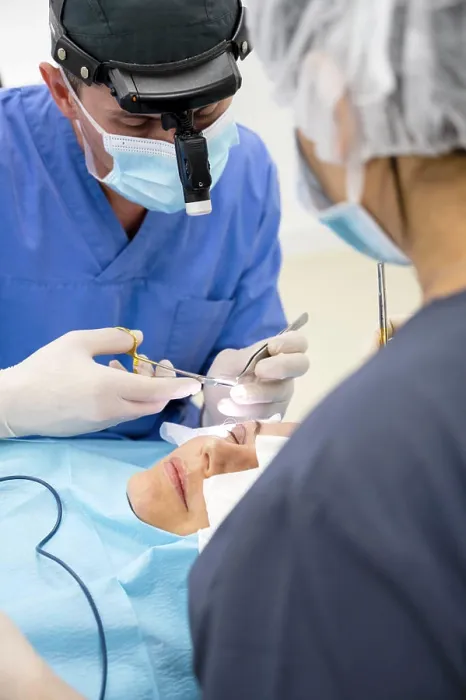 Framed Print : Plastic surgery operation, modifying the eye region in medical clinic Framed Print : Plastic surgery operation, modifying the eye region in medical clinic