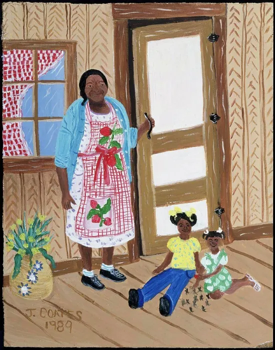 Framed Print : Playing Jacks 1992 Jessie Coates (20th C. / American) Acrylic on masonite Private Collection
