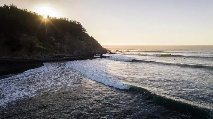 Framed Print : Point Break Surf During Sunset in Chile Framed Print : Point Break Surf During Sunset in Chile