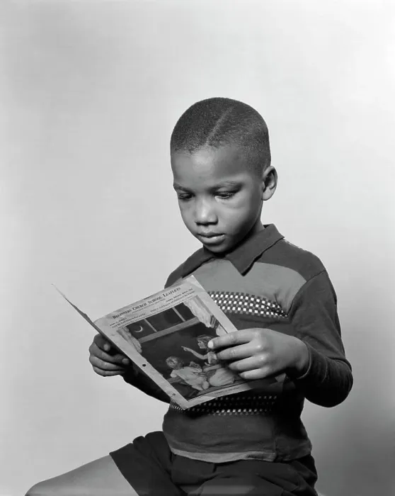 Framed Print : Portrait Boy Child African American Retro 1950S
