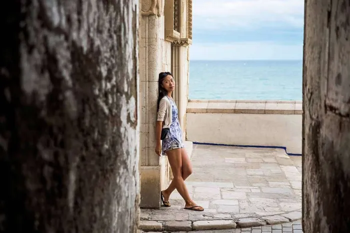 Framed Print : Portrait of a Chinese young woman in Maricel Palace; Sitges, Barcelona province, Spain Framed Print : Portrait of a Chinese young woman in Maricel Palace; Sitges, Barcelona province, Spain