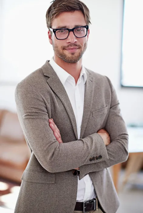 Framed Print : Portrait, corporate and business man with arms crossed in office for career Framed Print : Portrait, corporate and business man with arms crossed in office for career