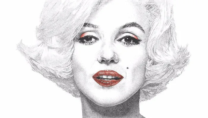 Framed Print : Portrait drawing of Marylin Monroe. Pen and Ink Digital Coloring Framed Print : Portrait drawing of Marylin Monroe. Pen and Ink Digital Coloring