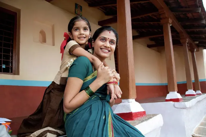 Framed Print : Portrait of a girl and her mother, Rural India Framed Print : Portrait of a girl and her mother, Rural India