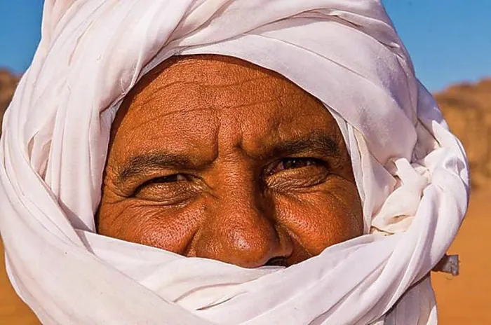 Framed Print : Portrait of happy man, Bedouin, Wadi Rum, Jordan, Asia