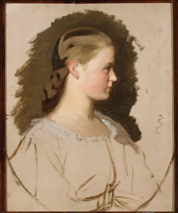 Framed Print : Portrait of Klementyna Szembek née Dzieduszycka, sketch. Grottger, Artur (1837-1867), painter Framed Print : Portrait of Klementyna Szembek née Dzieduszycka, sketch. Grottger, Artur (1837-1867), painter