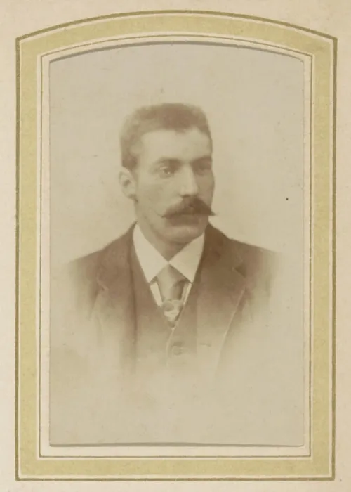 Framed Print : Portrait of a man with a mustache