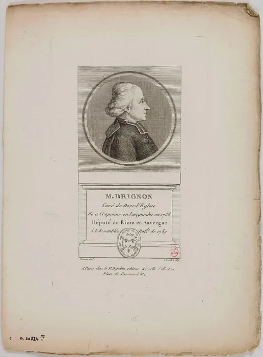 Framed Print : Portrait of Mr. Brignon. Wilbrode Nicolas Magloire curve. Portrait of Mr. Brignon. Engraving in chisel and strong water
