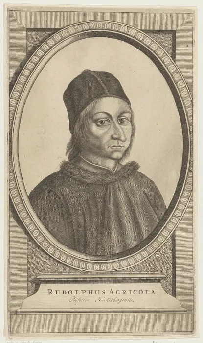 Framed Print : Portrait of Rudolf Agricola. Portrait of Rudolf Agricola in an ornamented Framed Print : Portrait of Rudolf Agricola. Portrait of Rudolf Agricola in an ornamented