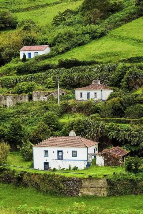 Framed Print : Portugal, Azores, Santa Maria Island, Santo Antonio, farmhouses Framed Print : Portugal, Azores, Santa Maria Island, Santo Antonio, farmhouses