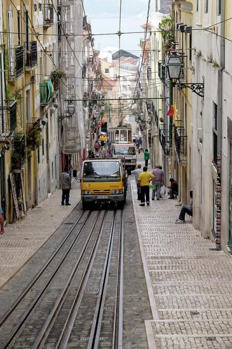 Framed Print : Portugal, Lisbon. Funicular railway lift in the Alfama district, called Elevator da Gloria Framed Print : Portugal, Lisbon. Funicular railway lift in the Alfama district, called Elevator da Gloria