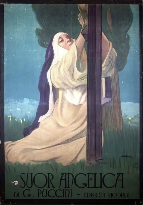 Framed Print : Poster for the opera Suor Angelica (Sister Angelica) by Giacomo Puccini, Metlicovitz, Leopoldo (1868-1944) Framed Print : Poster for the opera Suor Angelica (Sister Angelica) by Giacomo Puccini, Metlicovitz, Leopoldo (1868-1944)