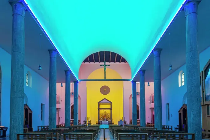 Framed Print : Prada foundation: red church, Milan, Italy Framed Print : Prada foundation: red church, Milan, Italy