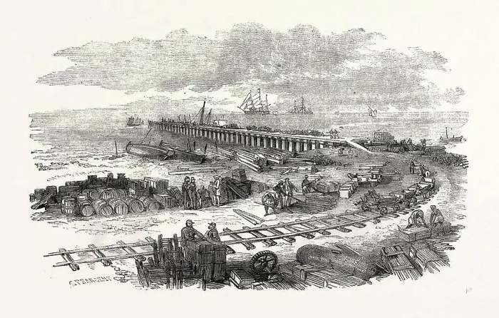 Framed Print : PRESENT STATE OF THE WORKS AT PORT SAID, EGYPT Framed Print : PRESENT STATE OF THE WORKS AT PORT SAID, EGYPT
