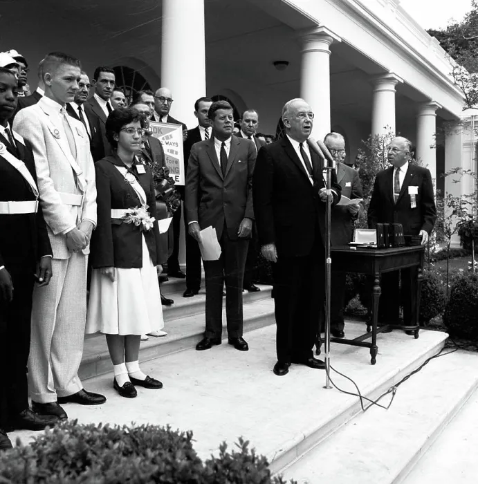 Framed Print : Presentation of the American Automobile Association (AAA) Lifesaving Awards in the Rose Garden Framed Print : Presentation of the American Automobile Association (AAA) Lifesaving Awards in the Rose Garden