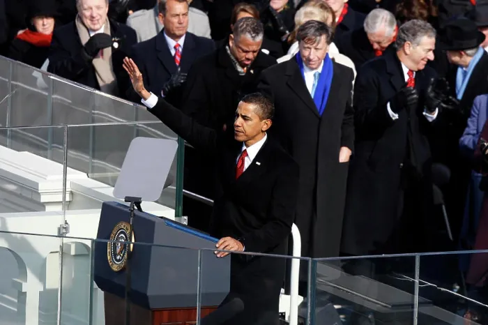 Framed Print : President Barack Obama after his Inaugural address at the swearing in ceremony during the Inauguration on January 20 Framed Print : President Barack Obama after his Inaugural address at the swearing in ceremony during the Inauguration on January 20