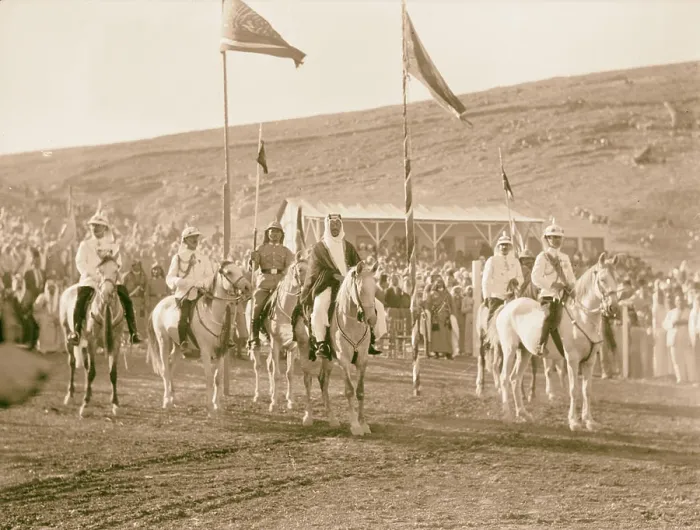 Framed Print : Prince Emir Saud's visit to Emir Abdullah in Amman