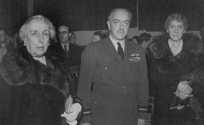 Framed Print : Princess AT R.A.F. Concert -- Princess Helena Victoria and Princess Marie Louise with Air Marshal Sir A Framed Print : Princess AT R.A.F. Concert -- Princess Helena Victoria and Princess Marie Louise with Air Marshal Sir A