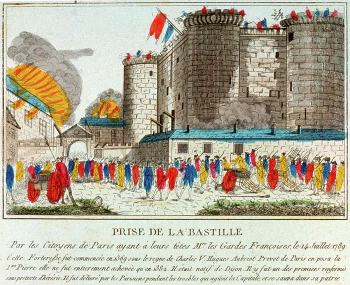 Framed Print : Prise de la Bastille par les Citoyens de Paris; C'est ainsi que l'on punit les traitres 1789