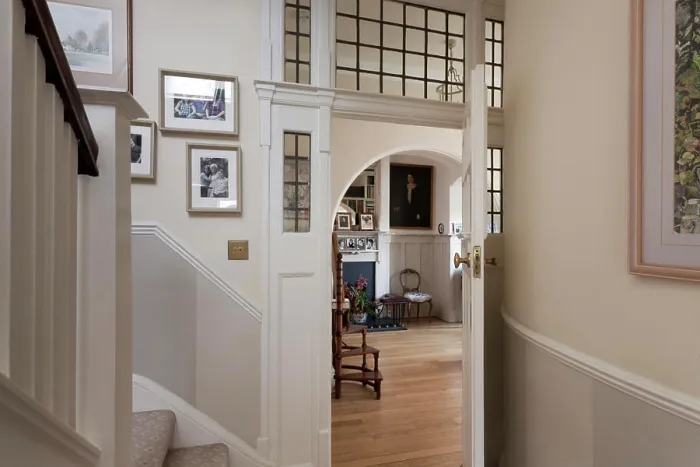 Framed Print : private house, circa 1900, entrance hall Framed Print : private house, circa 1900, entrance hall