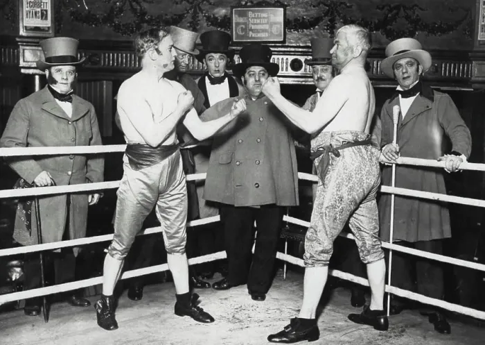 Framed Print : Prize-Fighting as it was in 1960 and Boxing as it is Expected to be in 1980 - Pat O'keefe (right) with Bill Knight Framed Print : Prize-Fighting as it was in 1960 and Boxing as it is Expected to be in 1980 - Pat O'keefe (right) with Bill Knight