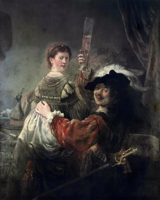 Framed Print : Prodigal Son in the Tavern (Rembrandt & Saskia) ca