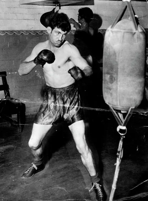 Framed Print : Only the punching bag lasted more than three rounds while Johnson trained for his first five Sydney fights