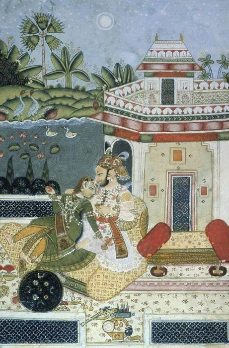 Framed Print : A Rajput Prince & His Mistress ca.1780 Indian Art Private Collection Framed Print : A Rajput Prince & His Mistress ca.1780 Indian Art Private Collection