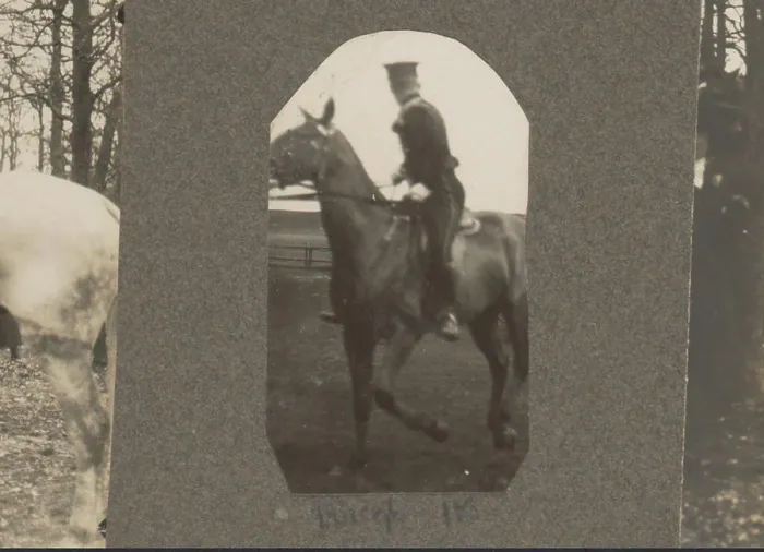 Framed Print : Ranger scene at the Royal Houtvesterij Het Loo: man on horseback Framed Print : Ranger scene at the Royal Houtvesterij Het Loo: man on horseback
