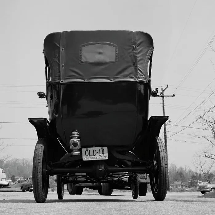 Framed Print : Rear view of old fashion Ford Framed Print : Rear view of old fashion Ford