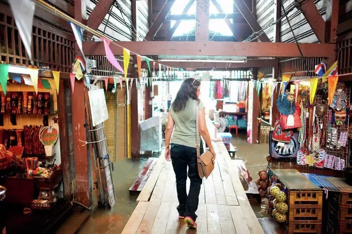 Framed Print : Rear view of woman walking through market, Bangkok, Krung Thep, Thailand, Asia Framed Print : Rear view of woman walking through market, Bangkok, Krung Thep, Thailand, Asia