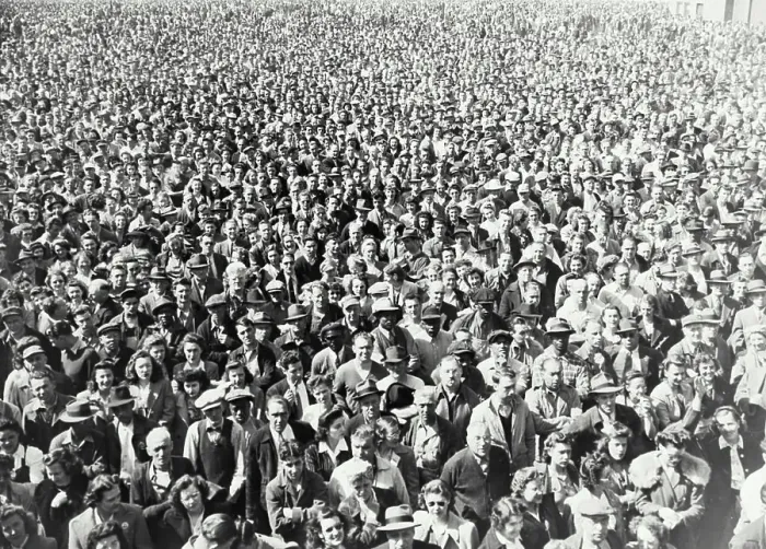Framed Print : Record crowd of employees of Grumman Aircraft Company at Bethpage, Long Island, New York Framed Print : Record crowd of employees of Grumman Aircraft Company at Bethpage, Long Island, New York