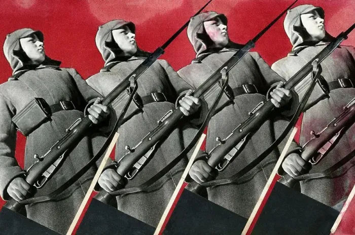 Framed Print : Red Army Men, Stepanova, Varvara Fyodorovna (1894-1958)