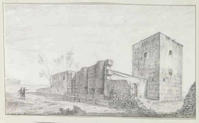 Framed Print : Remains of Esculaap Temple (Tempio di Esculapio) Outside walls of the old Agrigento