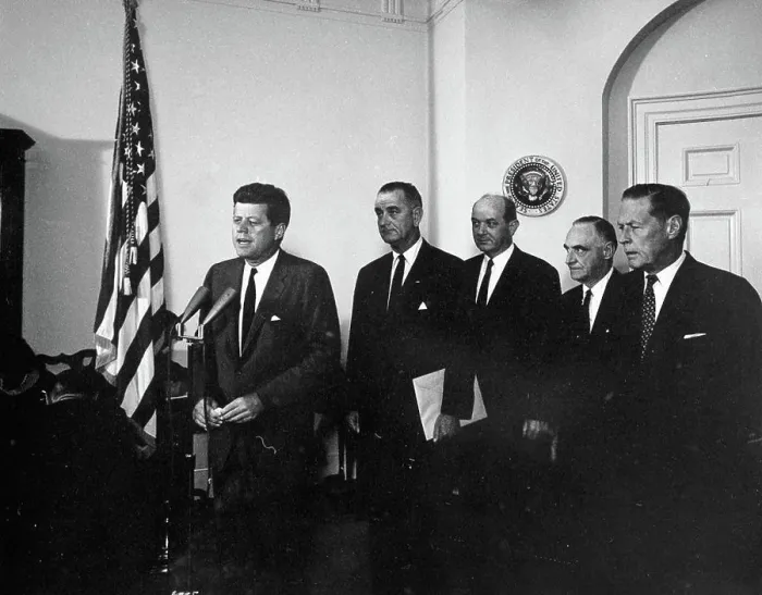 Framed Print : Remarks to the press upon the return of Vice President Lyndon B Framed Print : Remarks to the press upon the return of Vice President Lyndon B