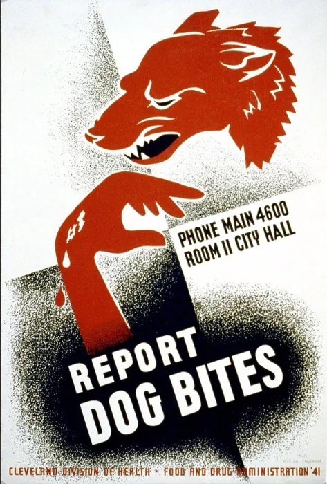 Framed Print : Report dog bites circa 1941 Framed Print : Report dog bites circa 1941