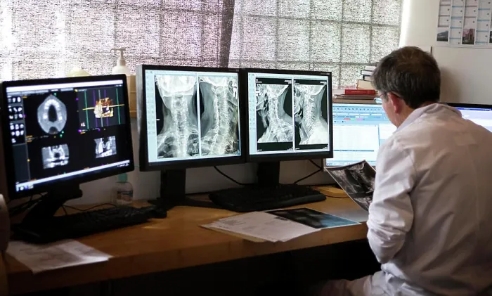 Framed Print : Reportage in a radiology centre in Haute-Savoie