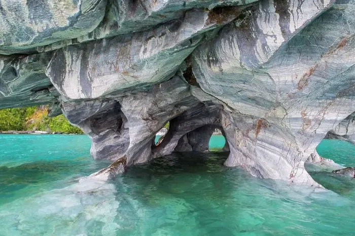 Framed Print : rock formation at Catedral de Marmol in Chile Framed Print : rock formation at Catedral de Marmol in Chile